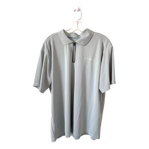 Columbia Lightweight Zipper Quarter Zip Polo Shirt Gray Size XL